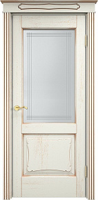 Недавно просмотренные - Дверь ПМЦ массив дуба Д6 эмаль F120 с золотой патиной, стекло 6-7
