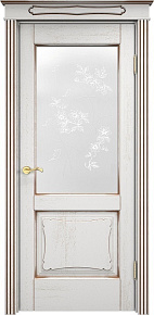 Недавно просмотренные - Дверь ПМЦ массив дуба Д6 белый грунт с патиной орех, стекло 6-6