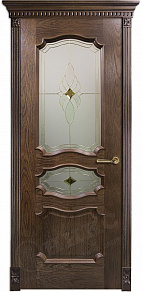 Недавно просмотренные - Дверь Оникс Барселона дуб коньячный, стекло "Витраж Бевелс"
