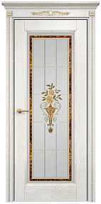 Недавно просмотренные - Дверь Оникс Италия 1 эмаль белая патина золото, сатинат белый заливной витраж №1