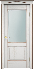 Недавно просмотренные - Дверь ПМЦ массив дуба Д13 белый грунт с патиной орех, стекло фацет