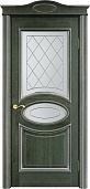 Схожие товары - Дверь ПМЦ массив ольхи ОЛ26 зеленый с патиной серебро, стекло 26-2