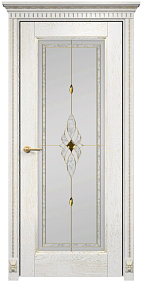 Недавно просмотренные - Дверь Оникс Италия 1 эмаль белая патина золото, сатинат белый "Витраж Бевелс"