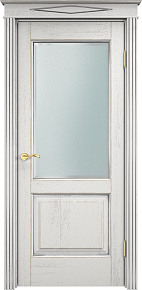 Недавно просмотренные - Дверь ПМЦ массив дуба Д13 белый грунт с патиной серебро микрано, стекло фацет